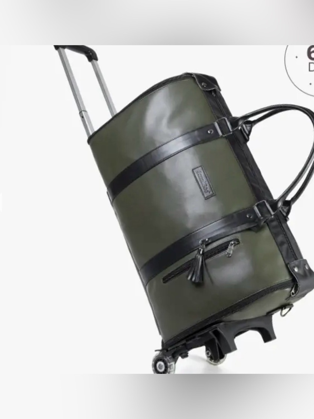 New Olive Green Jenni Travel Bag with Separate Roller Edition Wheels